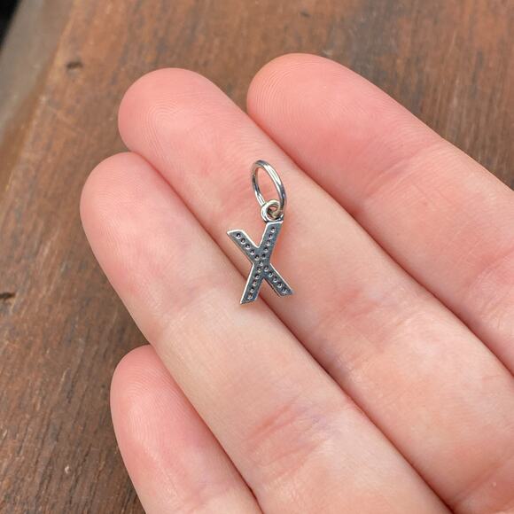 Pandora Sterling Silver Alphabet Letter X Dangle with Clear Zirconia 791336CZ - Picture 2 of 5